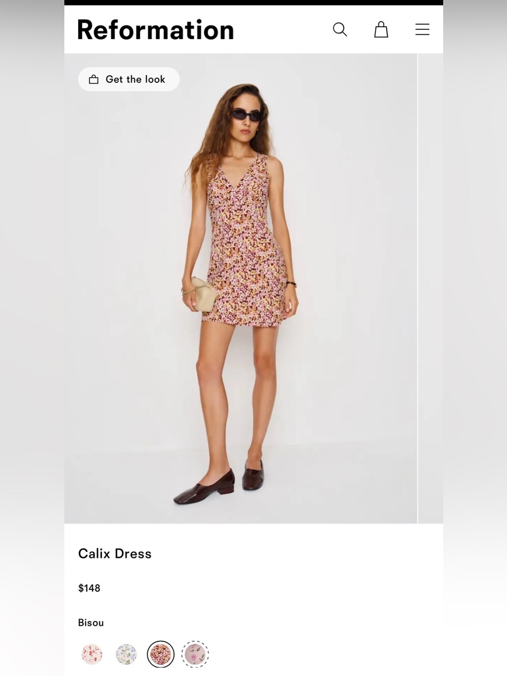 NWT Reformation Calix Dress Bisou Size M
